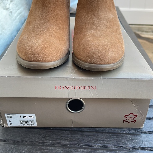 Franco Fortini - Darcie Cognac Suede Ankle Booties - Size 8 - Picture 7 of 13